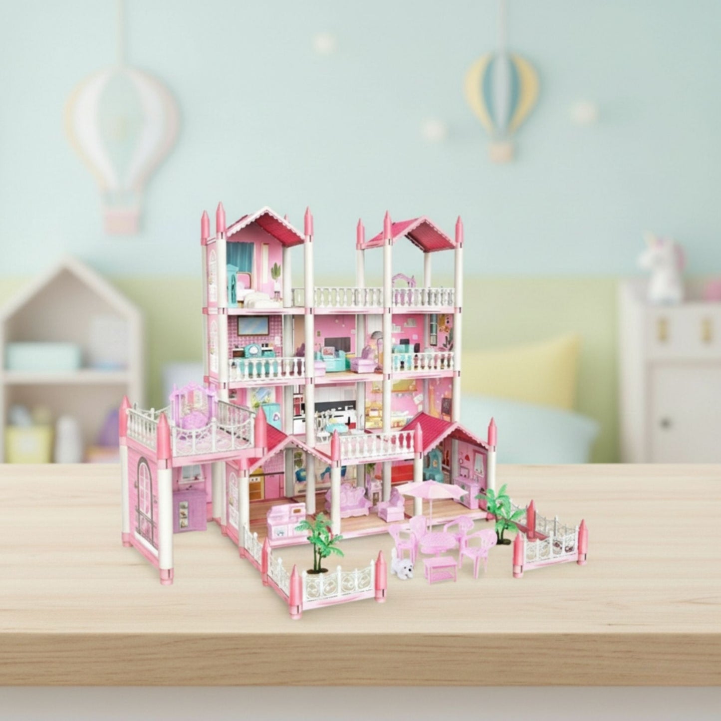 DIY Doll House Villa Playset for Kids – Creative Building Toy