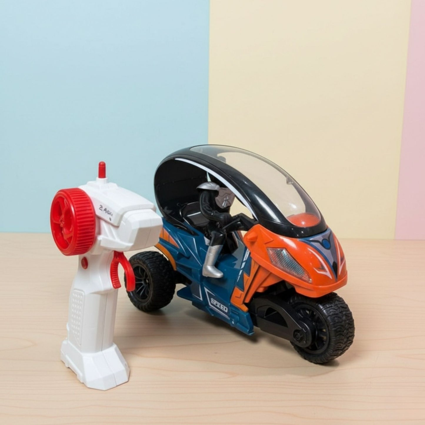 Remote Control 3-Wheel Stunt Spray Motorcycle for Kids (6+ Years)