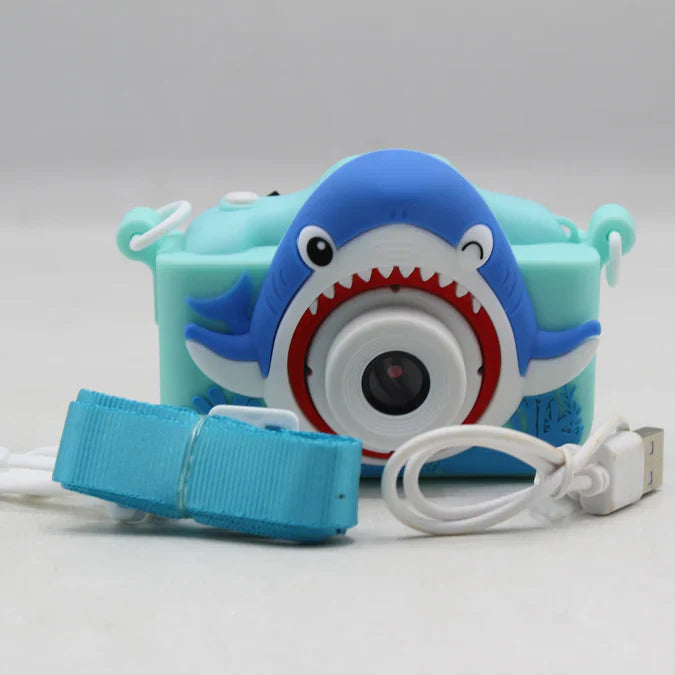 Rechargeable Shark Theme Kids Digital Camera – Fun Photo & Video Toy