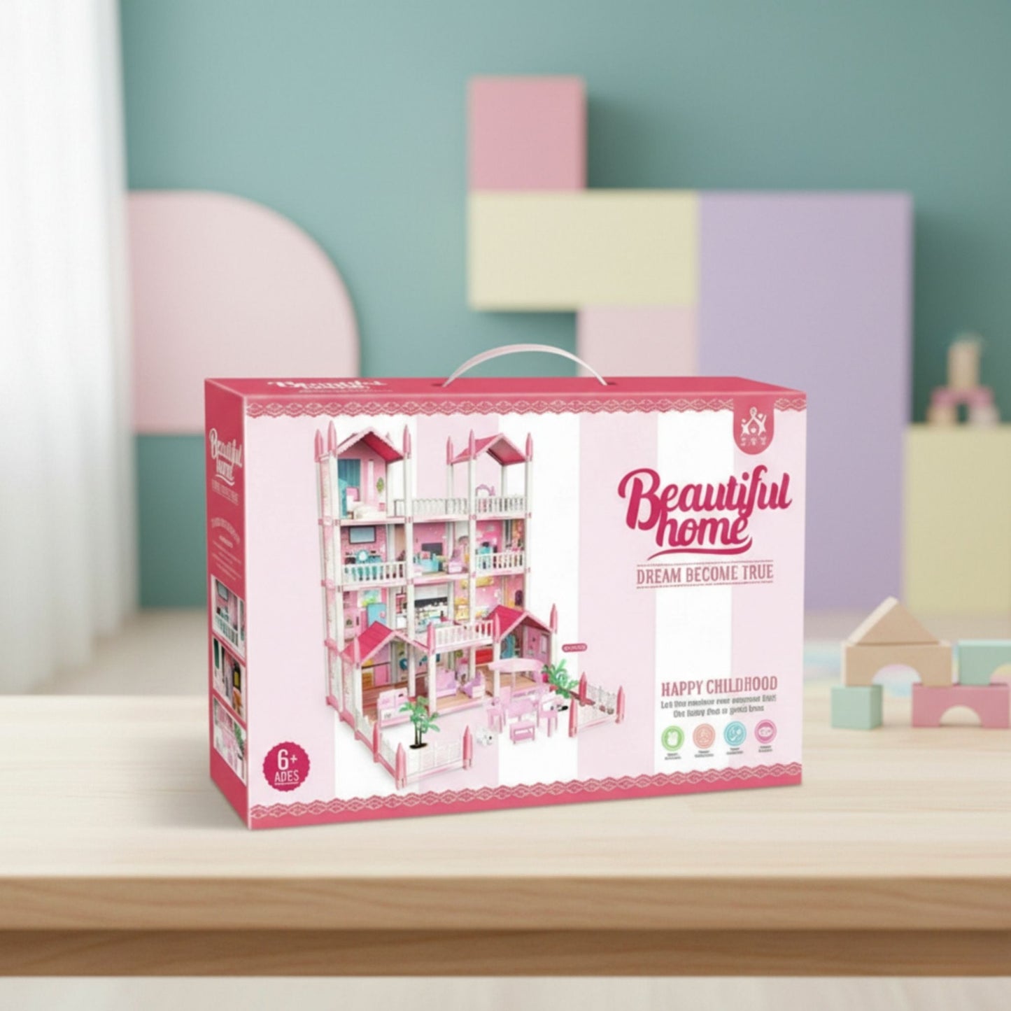 DIY Doll House Villa Playset for Kids – Creative Building Toy