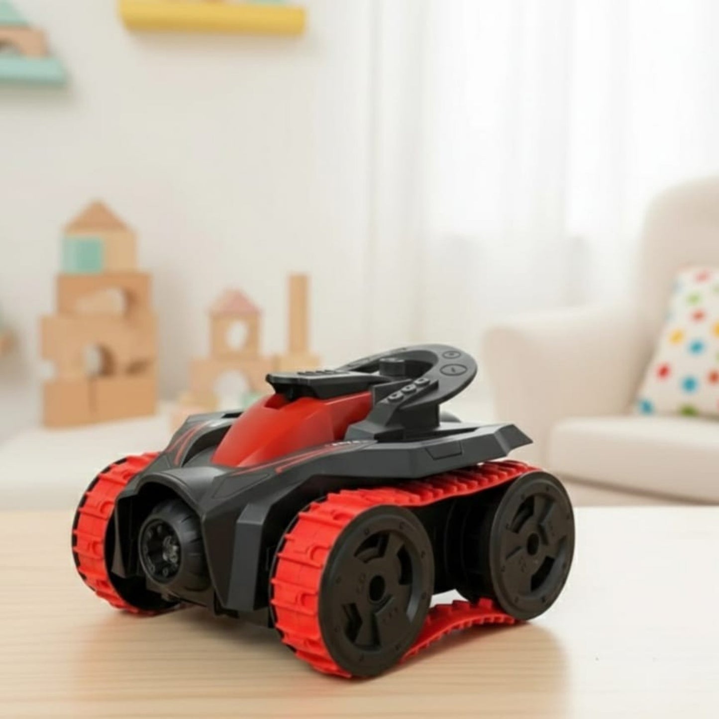 8-Wheel Remote Control Stunt Car with LED Lights & Spray Effects (6+ Years)