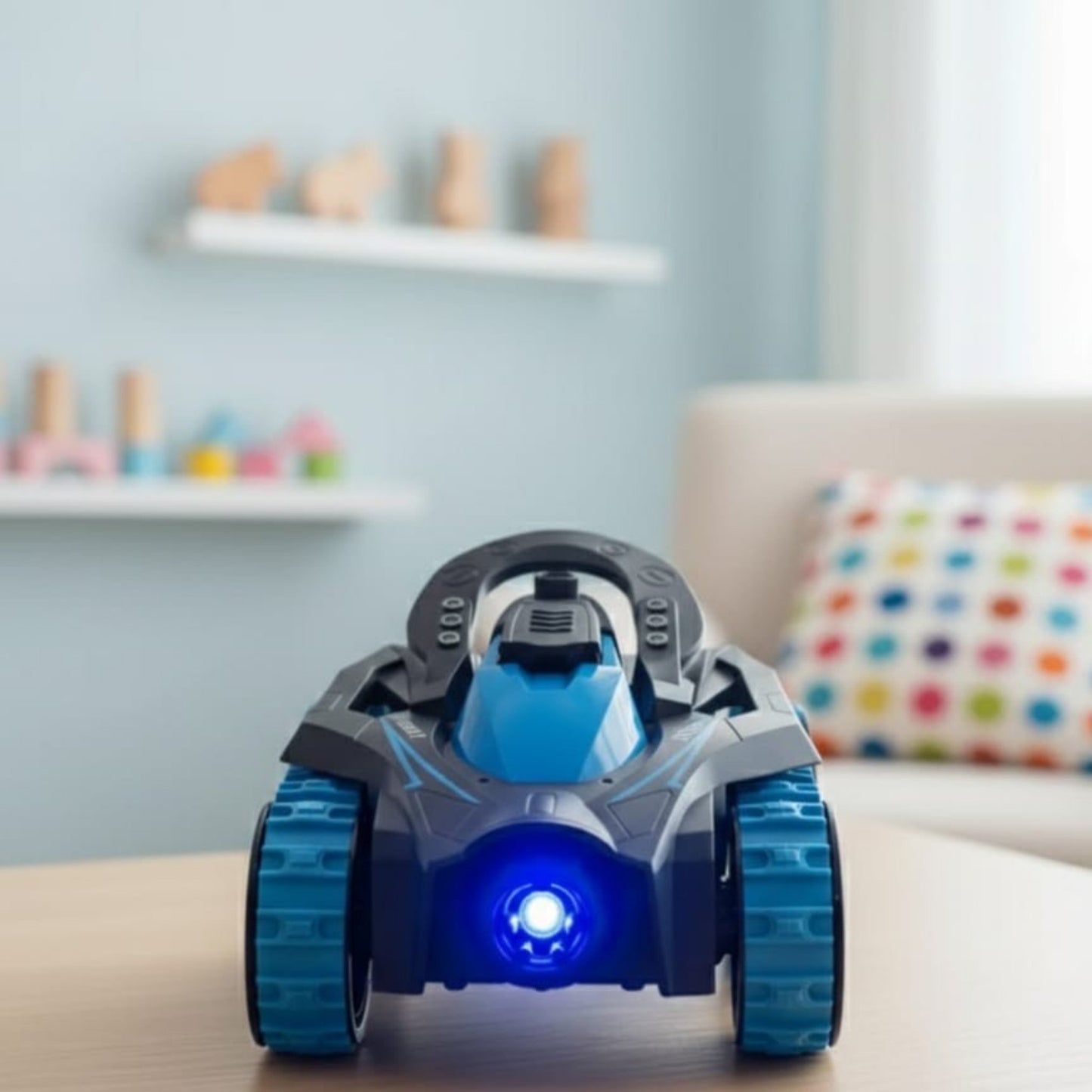 8-Wheel Remote Control Stunt Car with LED Lights & Spray Effects (6+ Years)