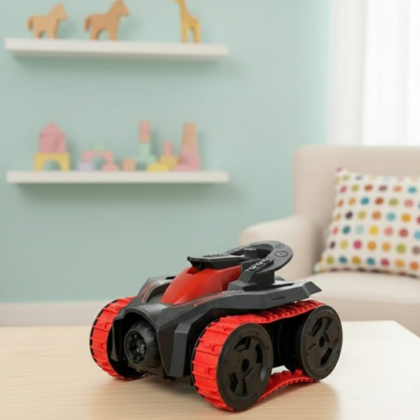 8-Wheel Remote Control Stunt Car with LED Lights & Spray Effects (6+ Years)