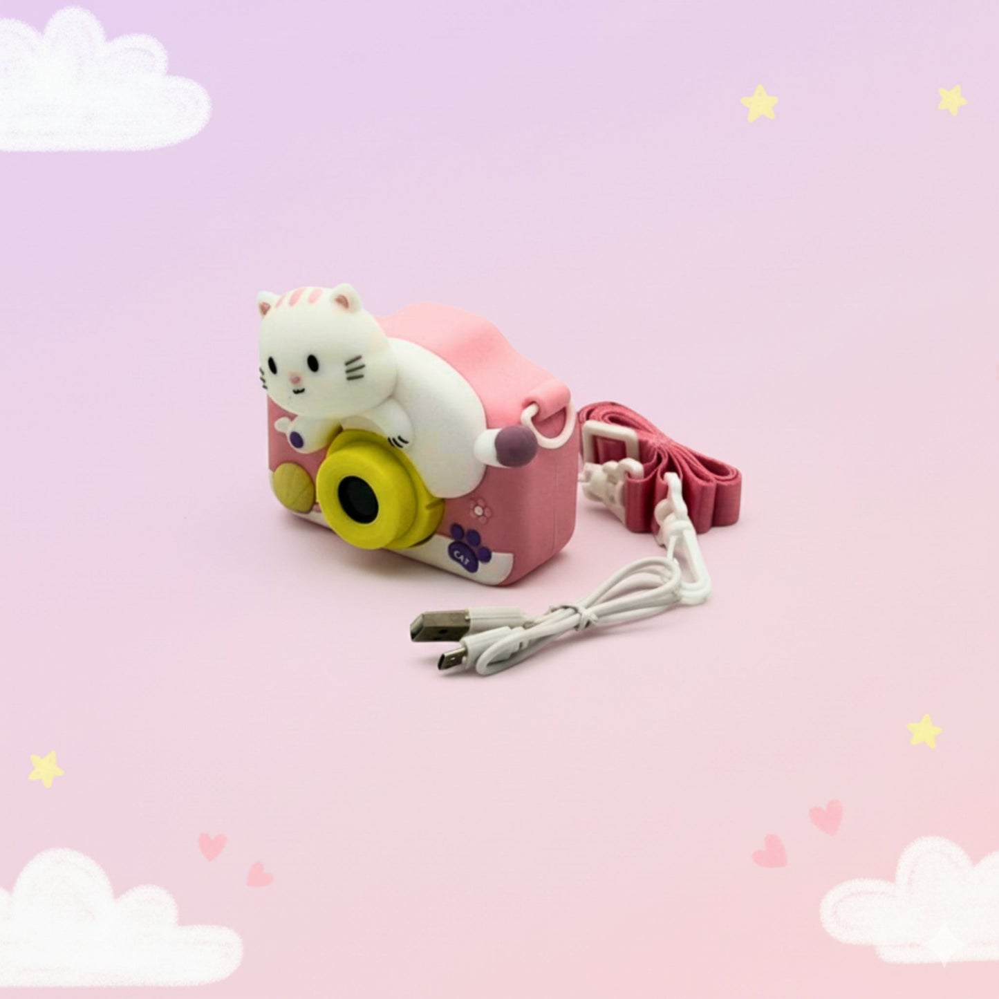 Rechargeable Cat Theme Kids Digital Camera – Fun Photo & Video Toy